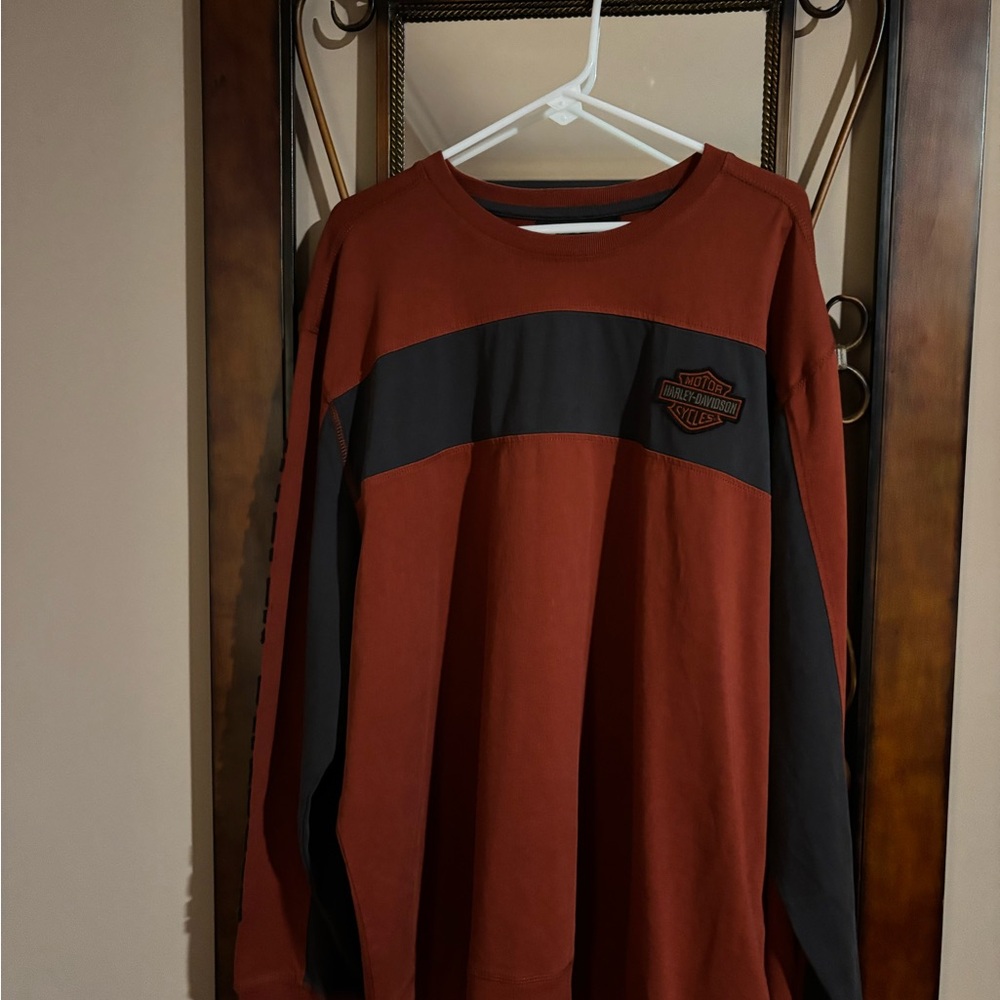 Harley-Davidson Red and Black Long Sleeve Tee